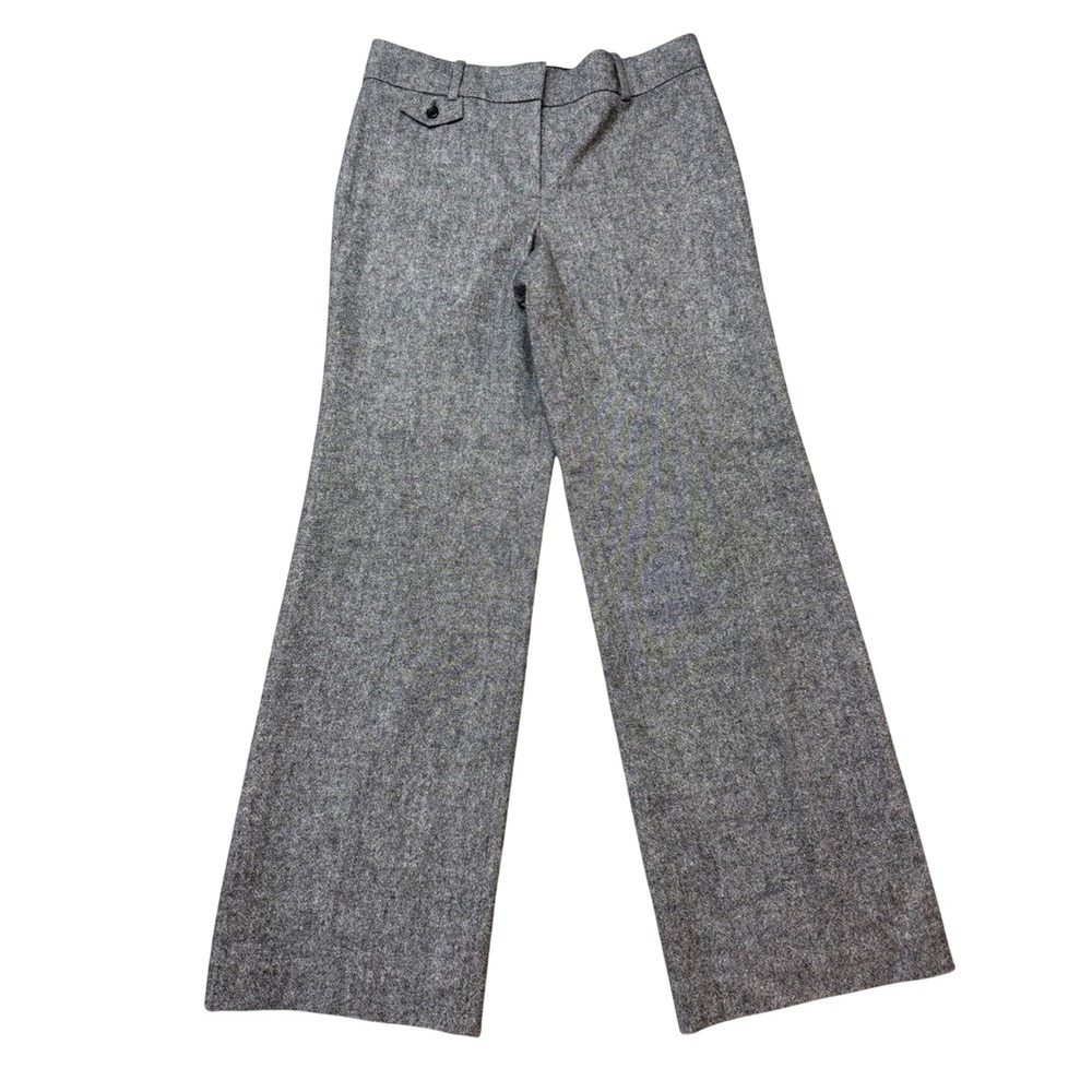 Ann Taylor Trousers Women 10 Grey New Wool Blend Wide Leg Signature  NWT Fit